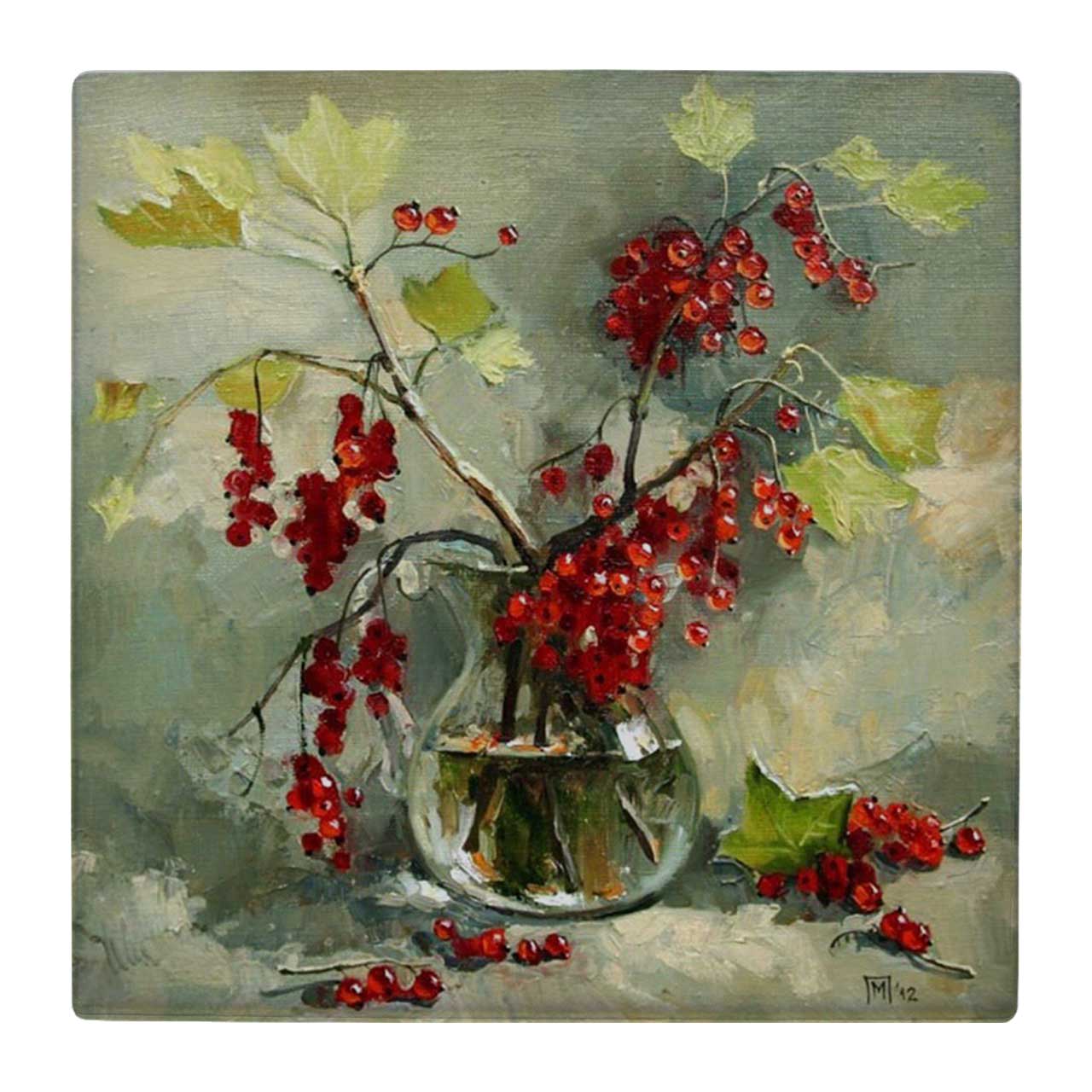 کاشی کارنیلا طرح گلدان بلوری و گل ها کد wk1892