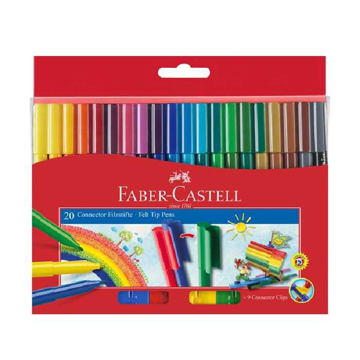 ماژیک رنگ آمیزی فابر کاستل مدل کانکت بسته 20 عددی