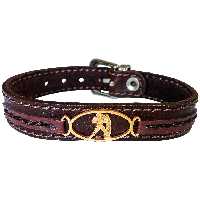 دستبند چرم وارک طرح نماد ماه بهمن مدل پرهام کد rb68