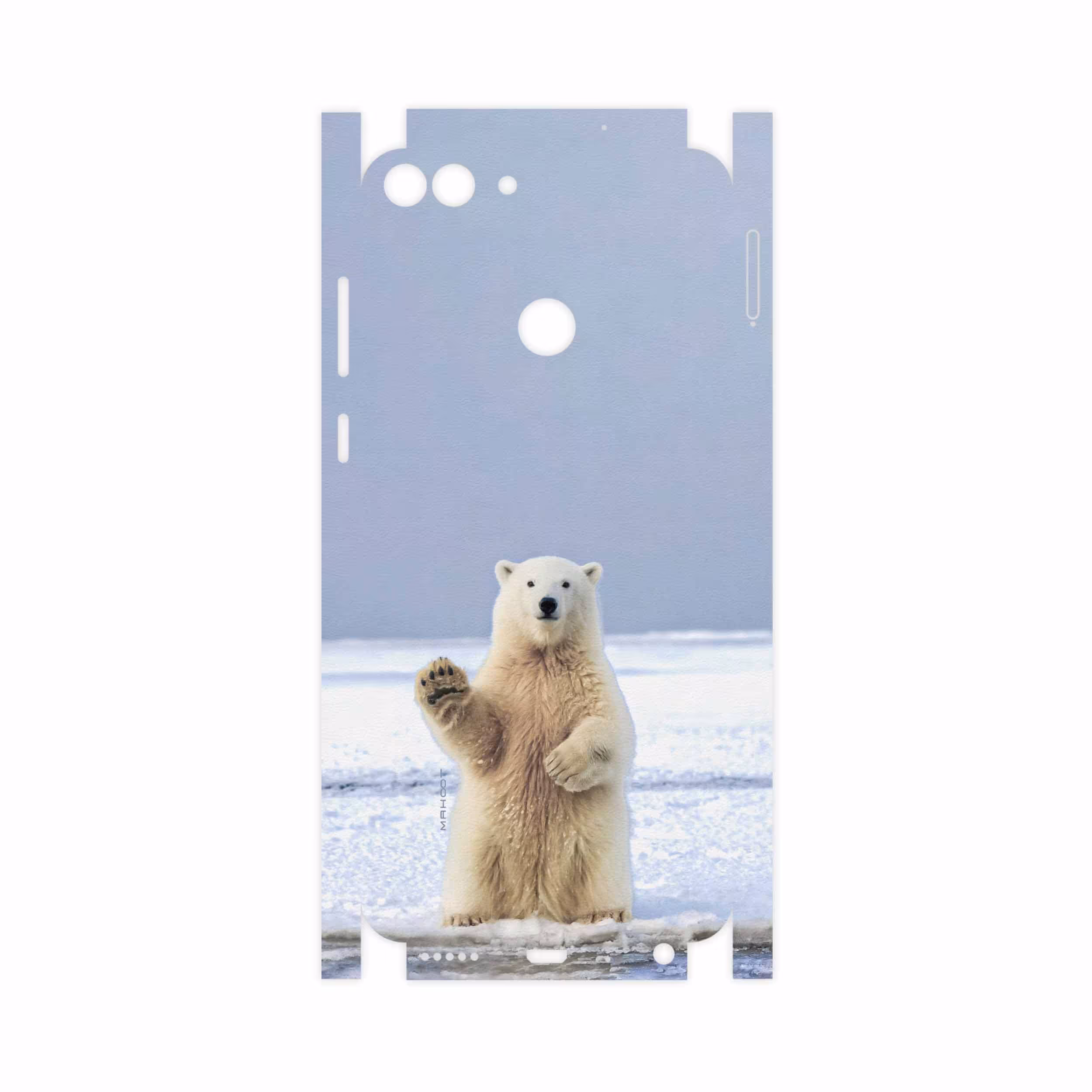 برچسب پوششی ماهوت مدل Polar-bear-FullSkin مناسب برای گوشی موبایل هوآوی P Smart