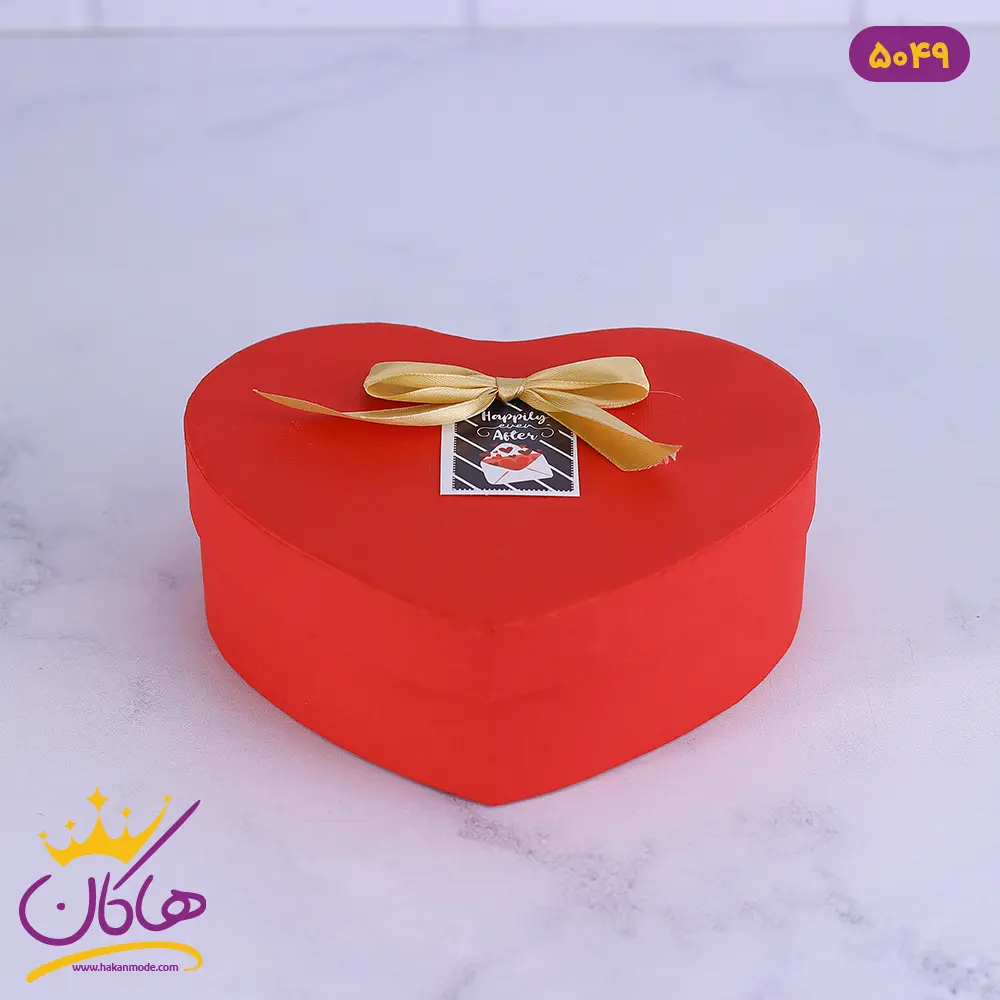 جعبه هدیه قلبی قرمز پاپیون دار | کد 5049