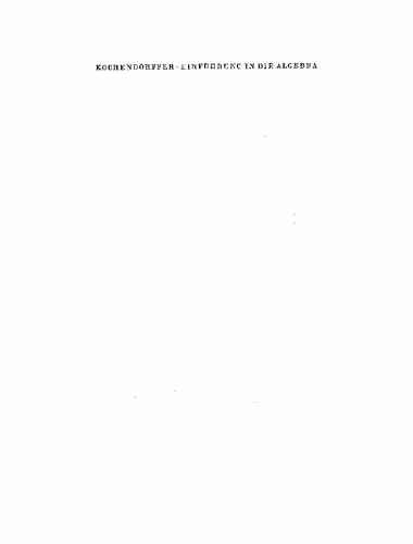 خرید و دانلود نسخه کامل کتاب Einführung in die Algebra