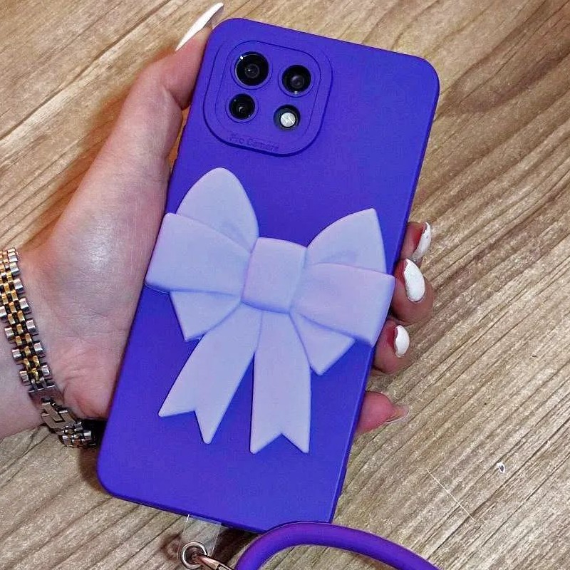 قاب پاپیون بنفش همراه آویز قلبی مچی