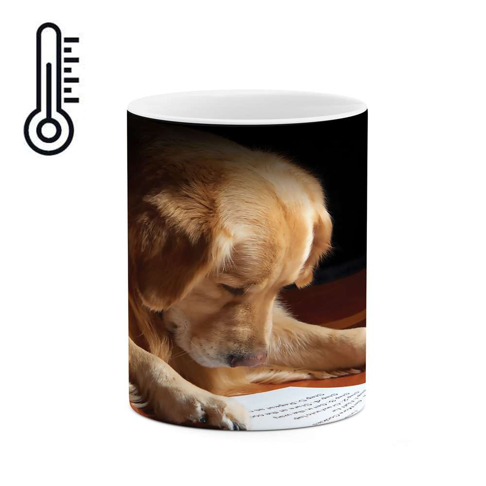 ماگ حرارتی طرح سگ کتاب خوان  مدل mgh03431