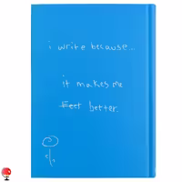 دفتر یادداشت مدل I Write Because رنگ آبی دات نوت
