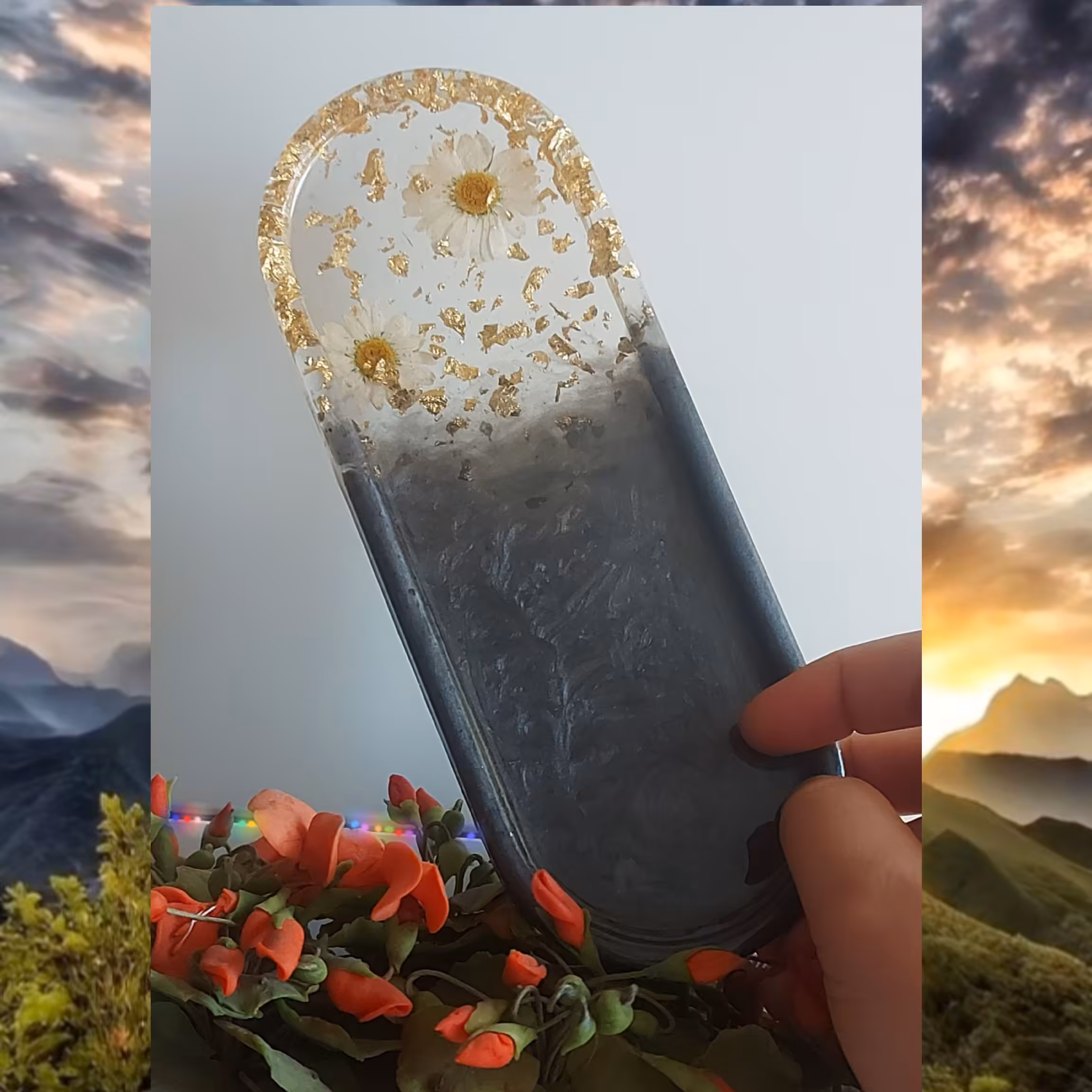 سینی پذیرایی رزینی مشکی
