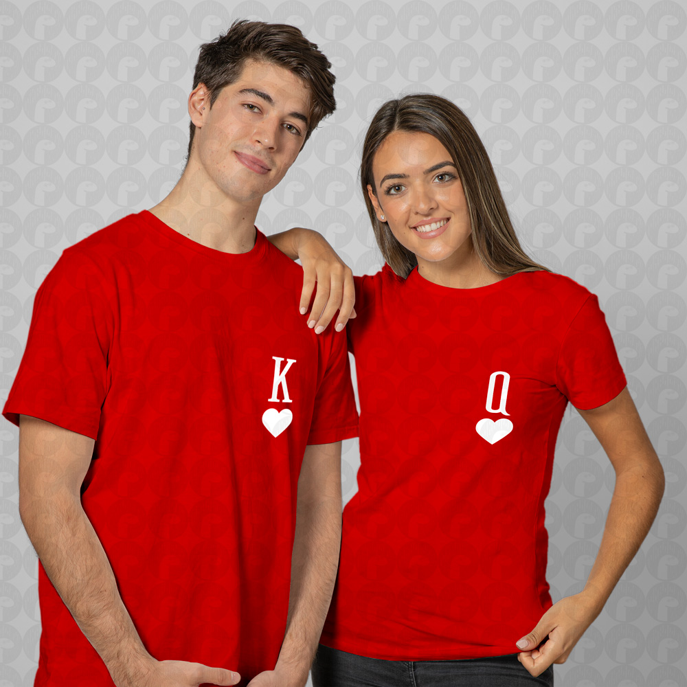 تیشرت ست قرمز 2 نفره ولنتاین طرح اول اسم