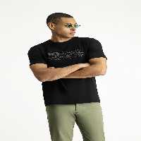 تی شرت مشکی مردانه سیاه یقه دوچرخه سواری به طور منظم پنبه طرح دار T shirt Kiğılı
