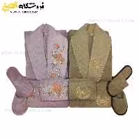 سرویس حوله عروس و داماد 10تکه یقه ابریشم برند MARIBOR