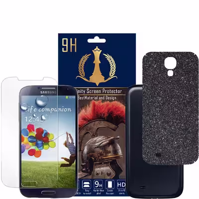 برچسب پوششی اینفینیتی مدل PRO MAX مناسب برای گوشی موبایل سامسونگ GALAXY S4 به همراه محافظ صفحه نمایش