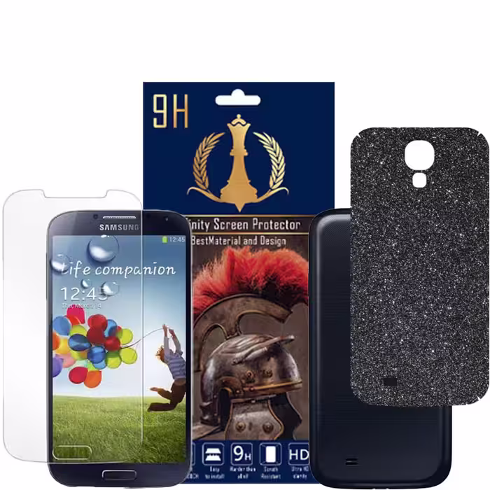 برچسب پوششی اینفینیتی مدل PRO MAX مناسب برای گوشی موبایل سامسونگ GALAXY S4 به همراه محافظ صفحه نمایش