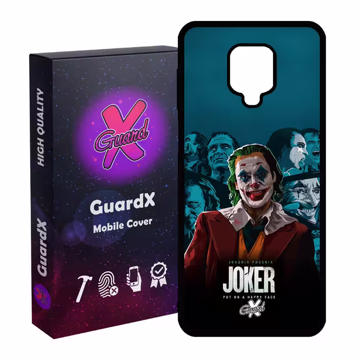 کاور گارد ایکس طرح جوکر مدل Glass10201 مناسب برای گوشی موبایل شیائومی Redmi Note 9S / Note 9 Pro / Note 9 Pro Max