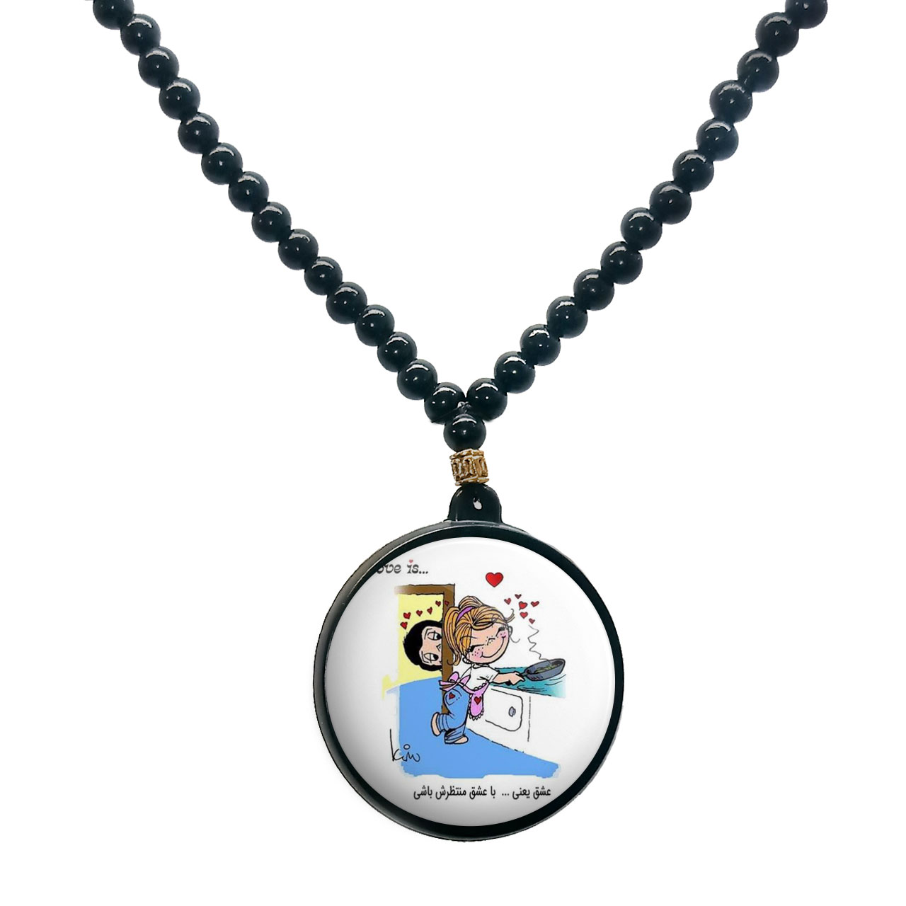 گردنبند پرمانه طرح عاشقانه کد pmd.5270 مدل دو طرفه