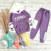 هودی و شلوار دخترانه و پسرانه سایز  45 و 50 طرح Driver  کد 707n