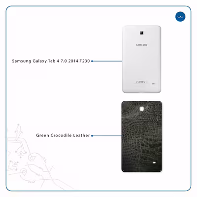 برچسب پوششی ماهوت مدل Green-Crocodile-Leather مناسب برای تبلت سامسونگ Galaxy Tab 4 7.0 2014 T230