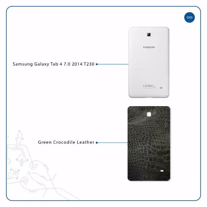 برچسب پوششی ماهوت مدل Green-Crocodile-Leather مناسب برای تبلت سامسونگ Galaxy Tab 4 7.0 2014 T230