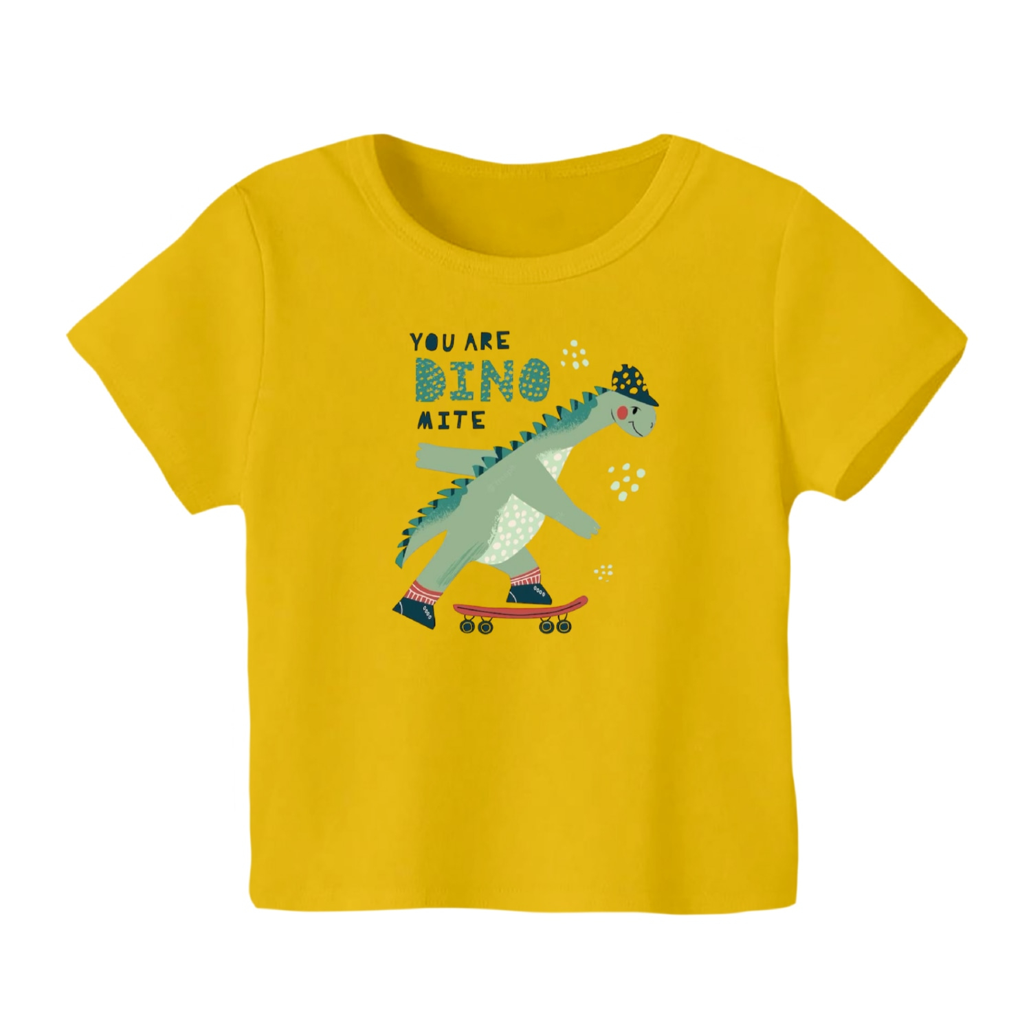 تی شرت آستین کوتاه بچگانه مدل دایناسور کد 28 رنگ زرد