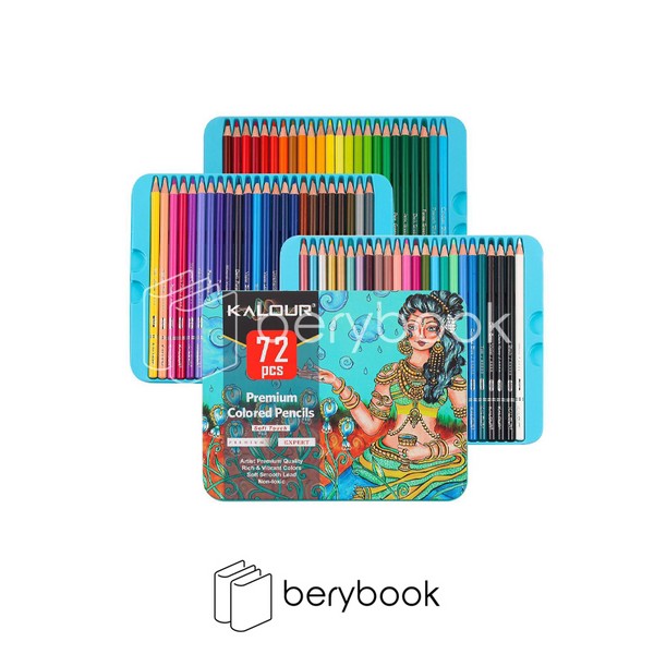 kalour / مداد رنگی / جعبه فلزی / 72 رنگ
