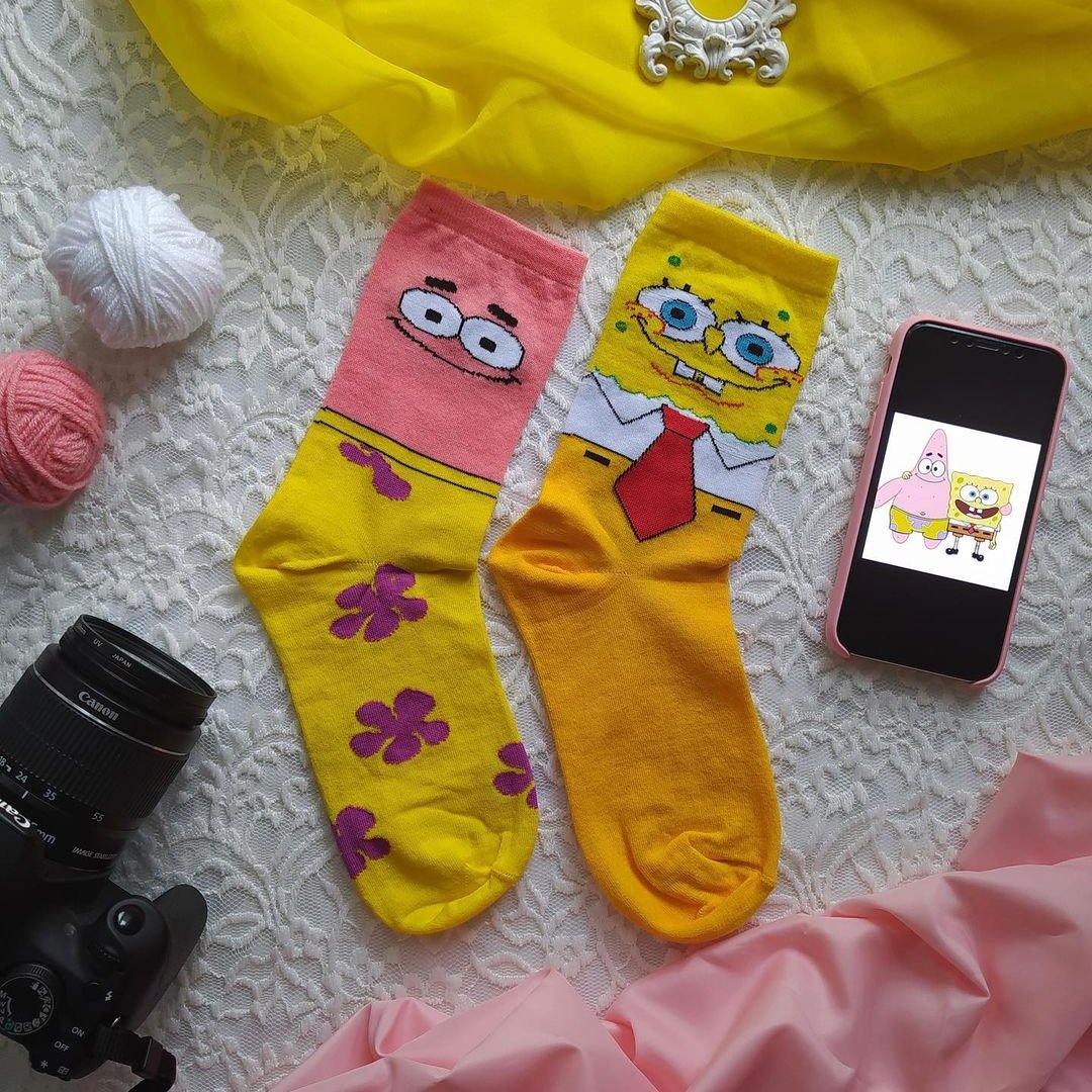 جوراب ساقدار پاتریک باب اسفنجی تا به تا فانتزی فری سایز