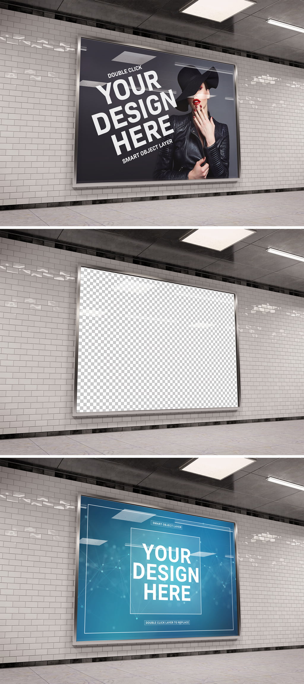 دانلود Horizontal Underground Billboard Mockup