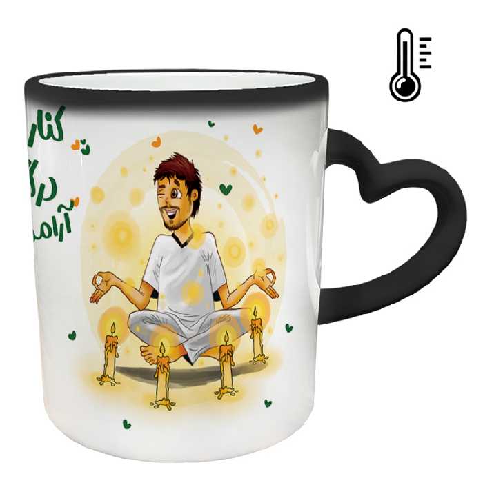 ماگ حرارتی مدل دسته قلبی طرح عاشقانه کد 200