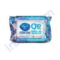 دستمال مرطوب پاک کننده آرایش دافی مدل Q10 Stop Acne بسته 50 عددی