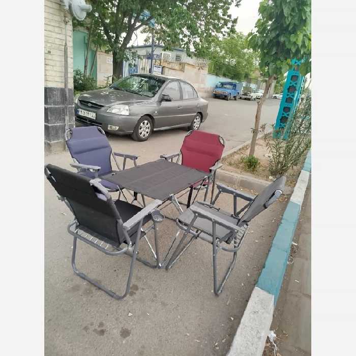 صندلی مسافرتی تاشو ست چهار نفره  همراه با میز(پس کرایه)