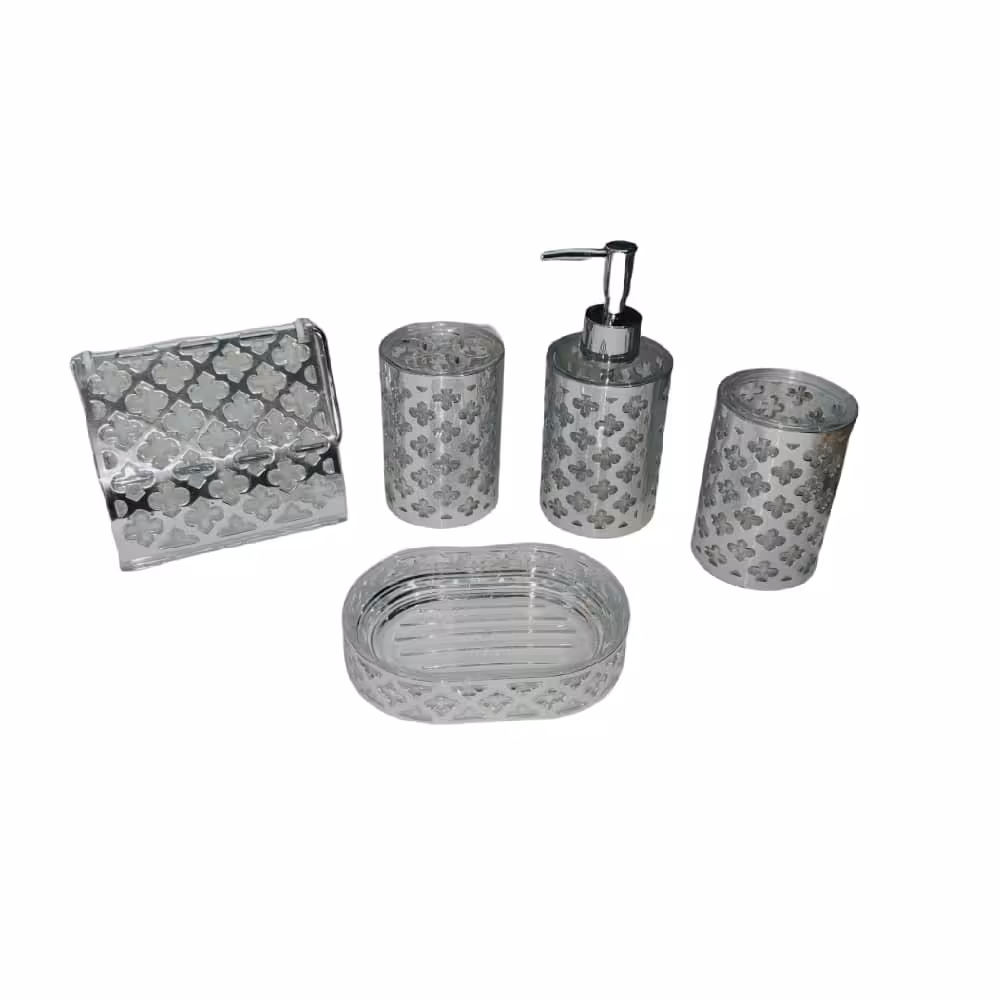 ست سرویس بهداشتی 5 پارچه لیمون طرح گل کد MD1915
