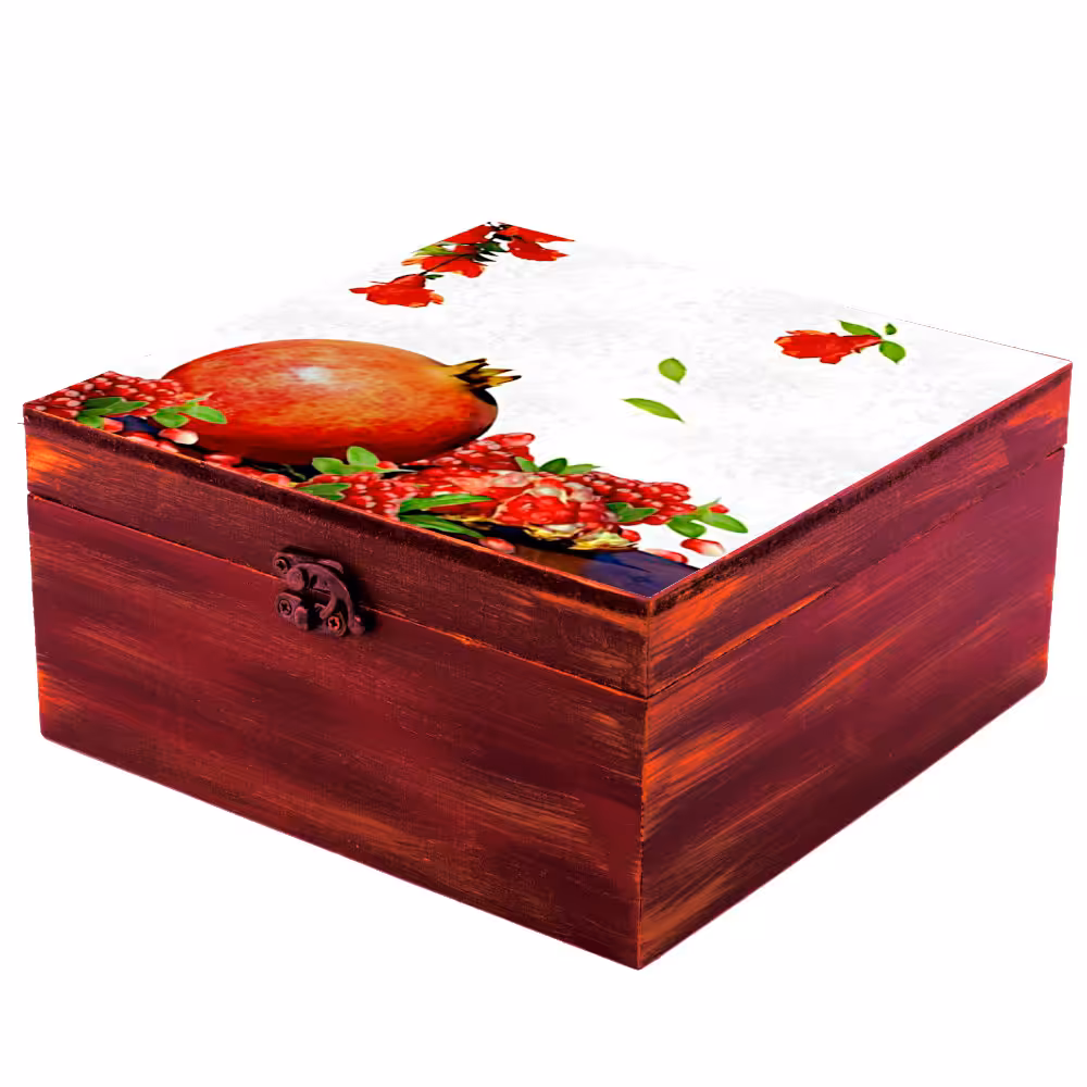 جعبه هدیه چوبی مدل یلدای ایرانی کد WB05y 