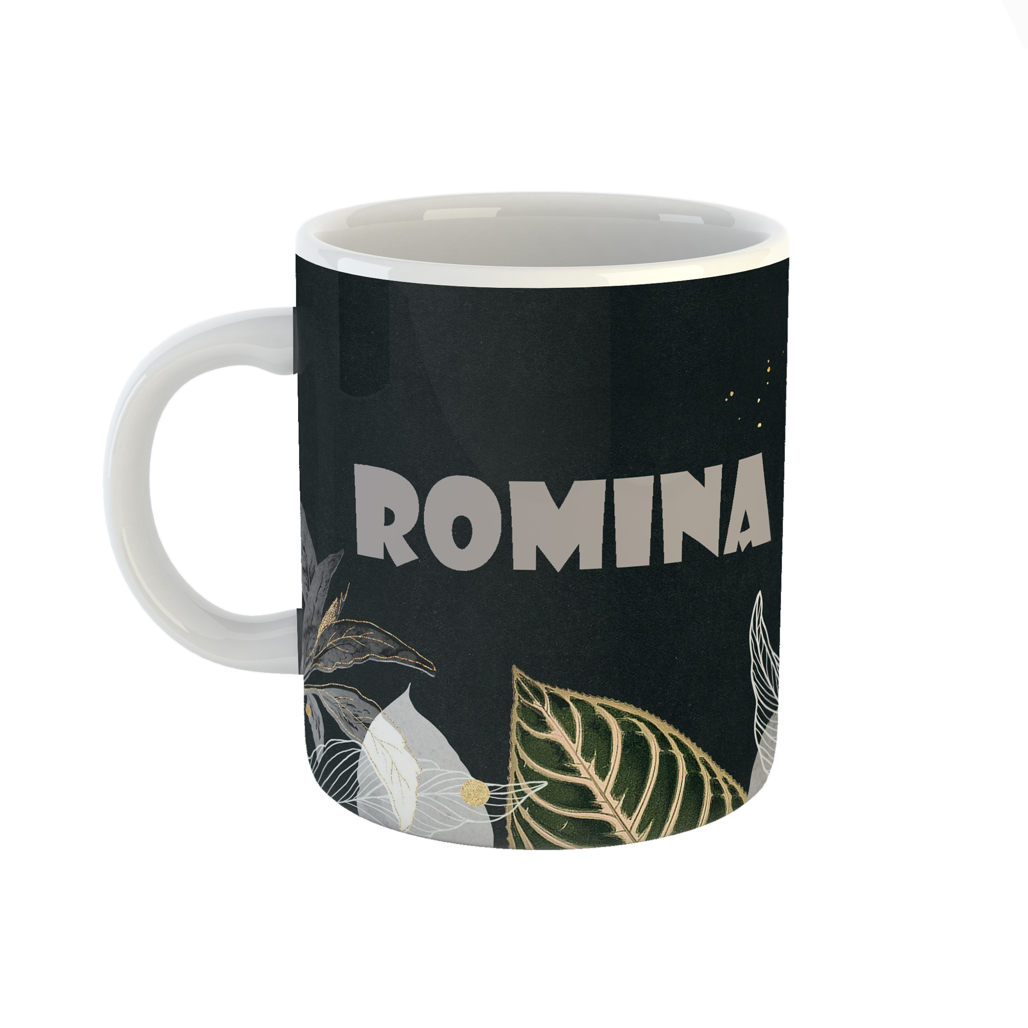 ماگ طرح اسم رومینا مدل برگ کد 549