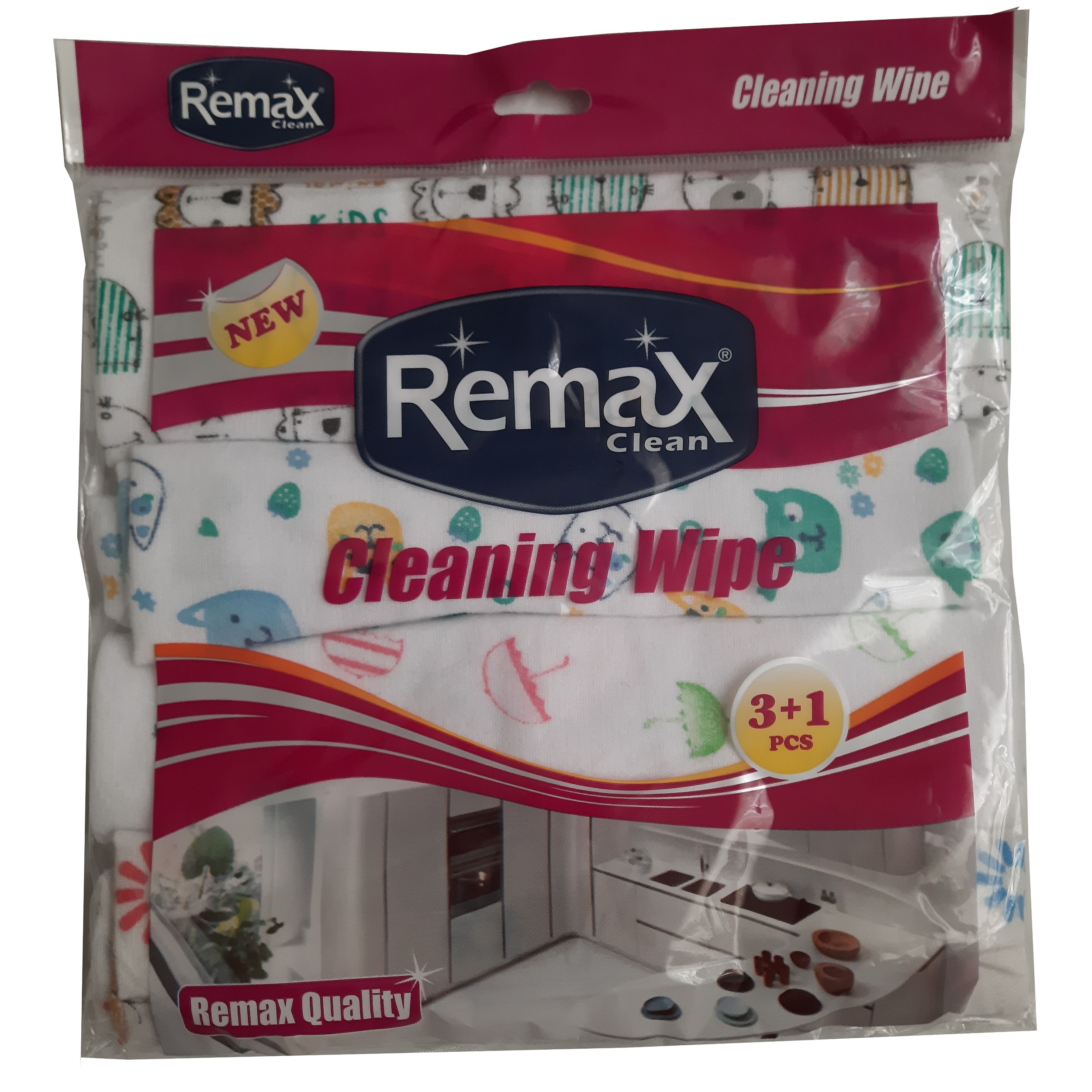 دستمال آشپزخانه ریمکس مدل Animals بسته 4 عددی