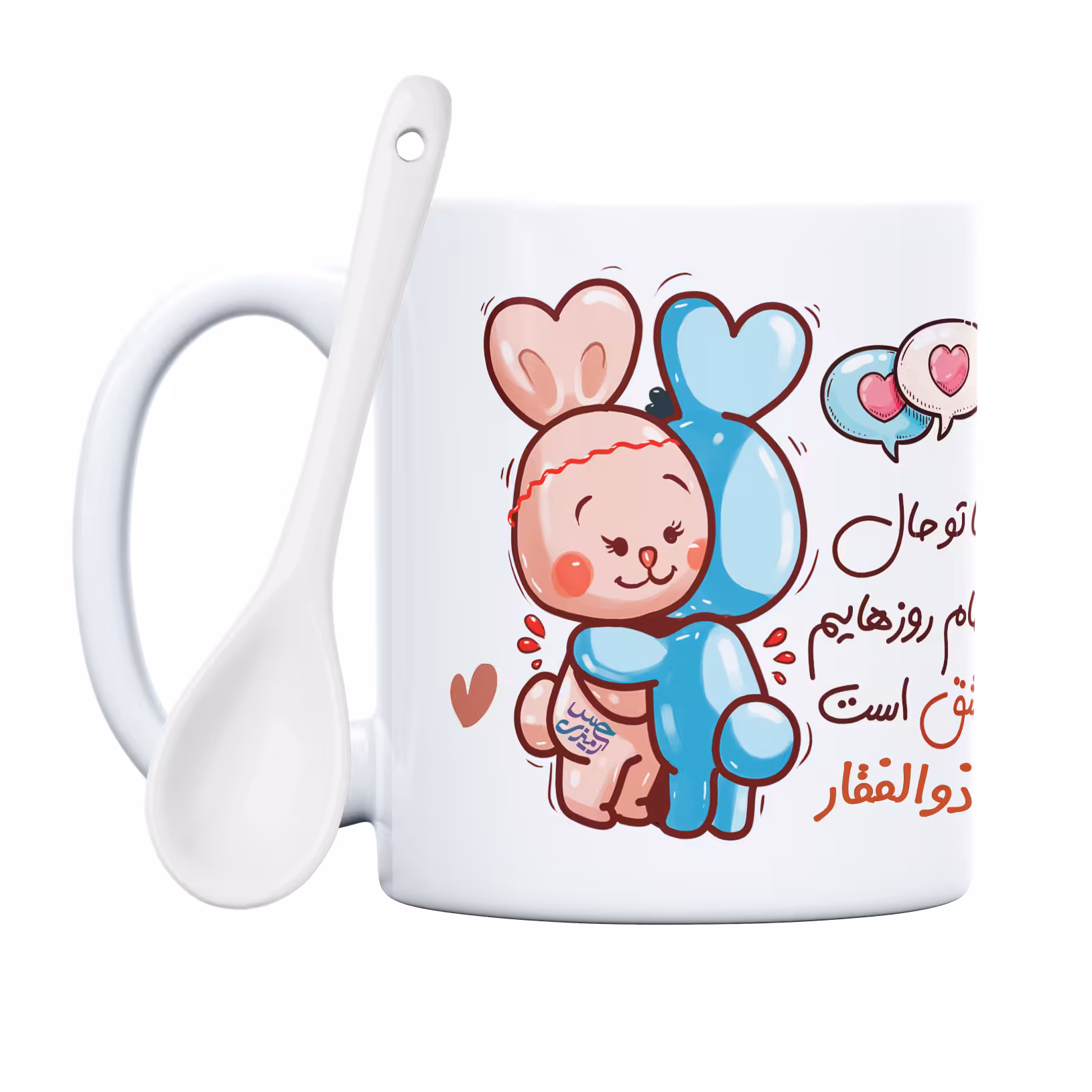 ماگ حس آمیزی طرح روز عشق خرگوشی مدل ذوالفقار 