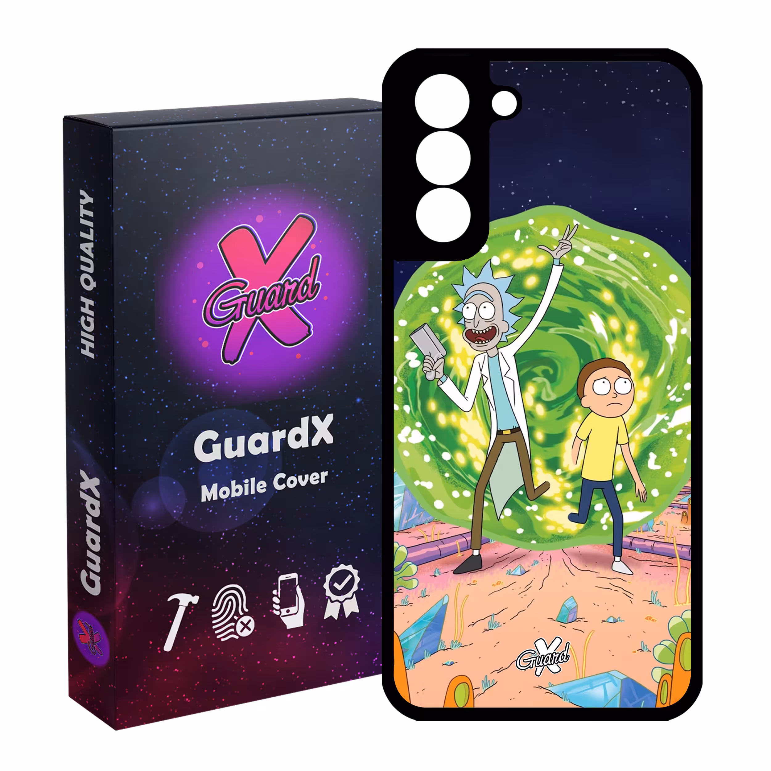 کاور گارد ایکس طرح Rick and Morty مدل Glass10190 مناسب برای گوشی موبایل سامسونگ Galaxy S21