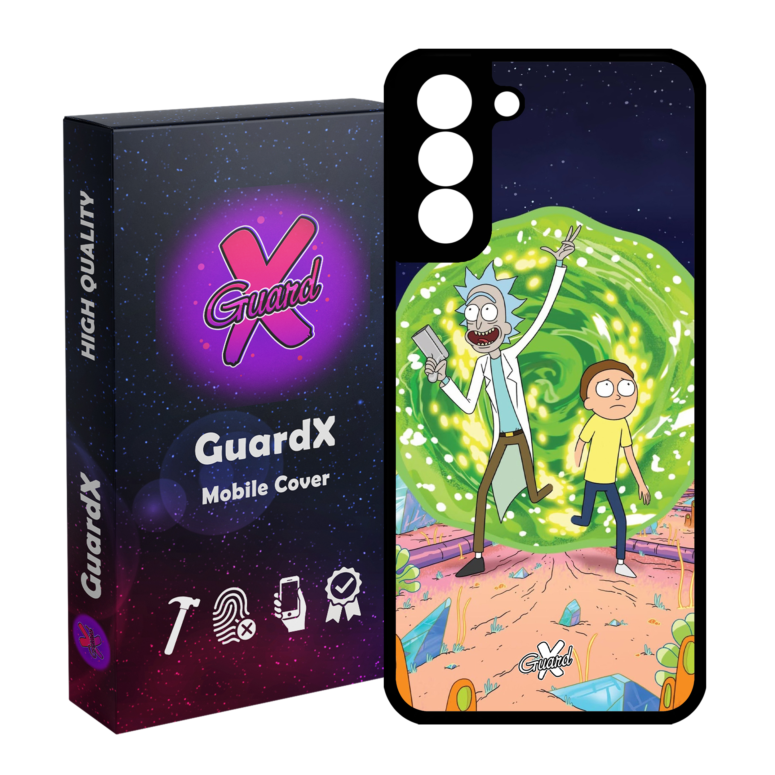 کاور گارد ایکس طرح Rick and Morty مدل Glass10190 مناسب برای گوشی موبایل سامسونگ Galaxy S21