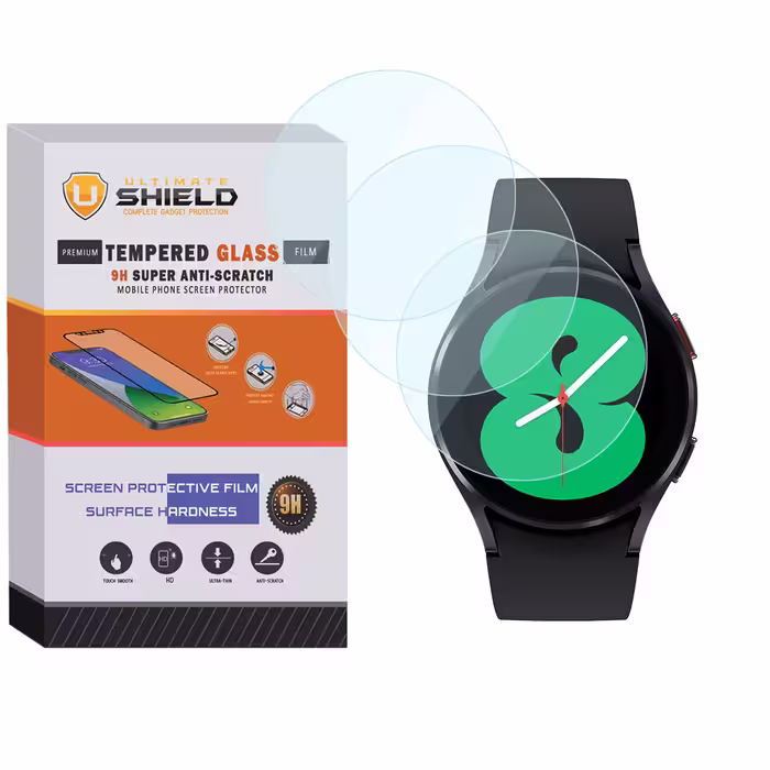 محافظ صفحه نمایش شیشه ای آلتیمیت شیلد مدل SH-UL مناسب برای ساعت هوشمند سامسونگ Galaxy Watch 4 40mm بسته سه عددی