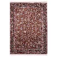 فرش ماشینی زمرد مشهد طرح افشان مدل گل زمینه گردویی