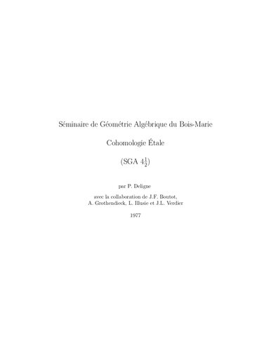 خرید و دانلود نسخه کامل کتاب SGA 4 et demi: Cohomologie etale