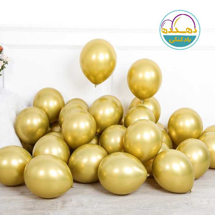 بادکنک طلایی کروم بسته 50تایی