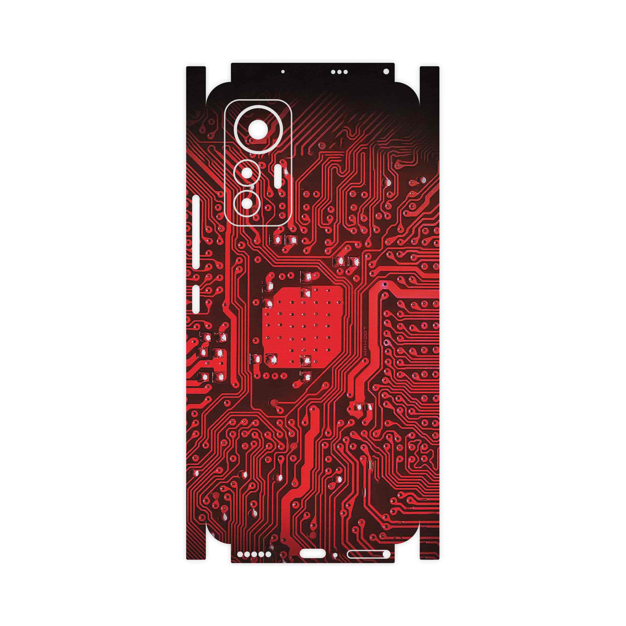برچسب پوششی ماهوت مدل Red_Printed_Circuit_Board-FullSkin مناسب برای گوشی موبایل شیائومی 12 Lite
