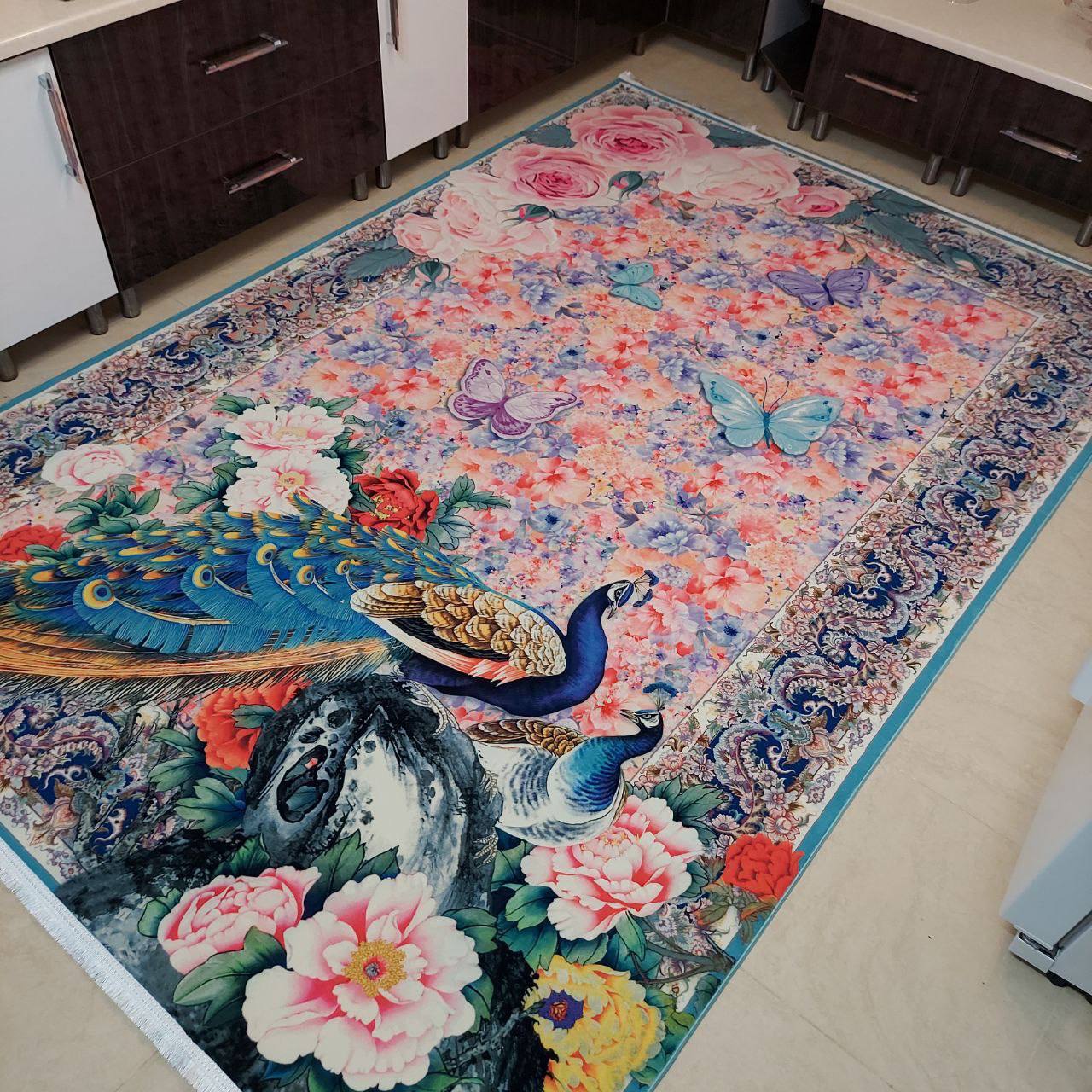 فرش طرح طاووس مستطیل - بازرگانی 110