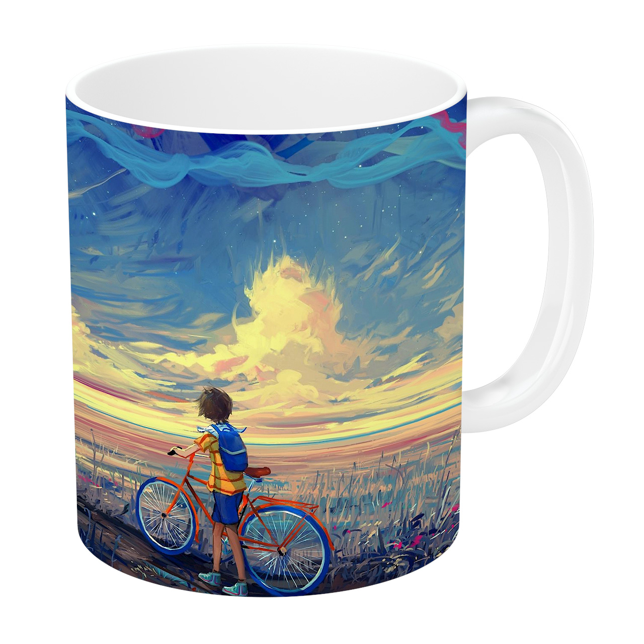 ماگ طرح پسر دوچرخه سوار کد NI488