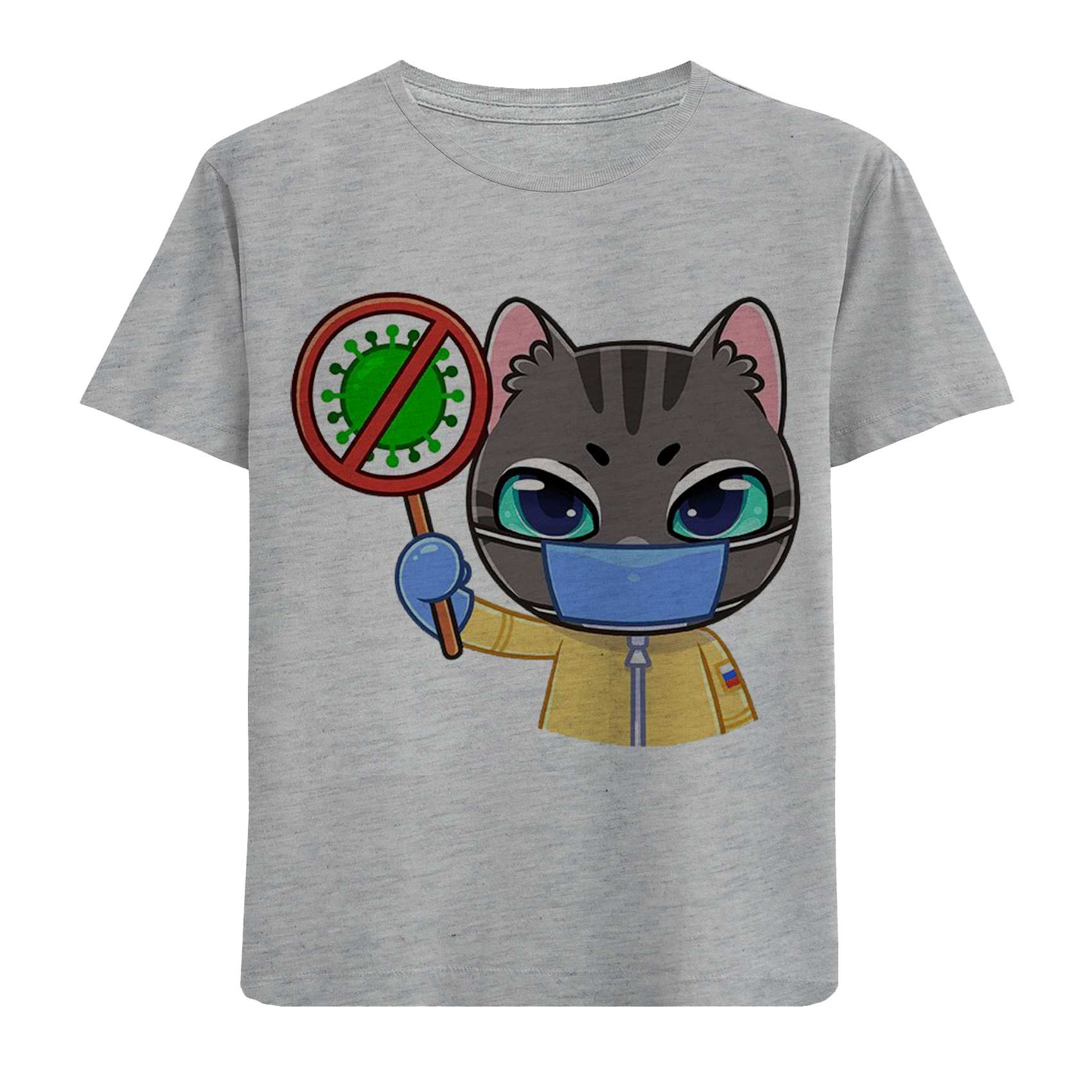 تی شرت آستین کوتاه بچگانه مدل گربه ماسک F527