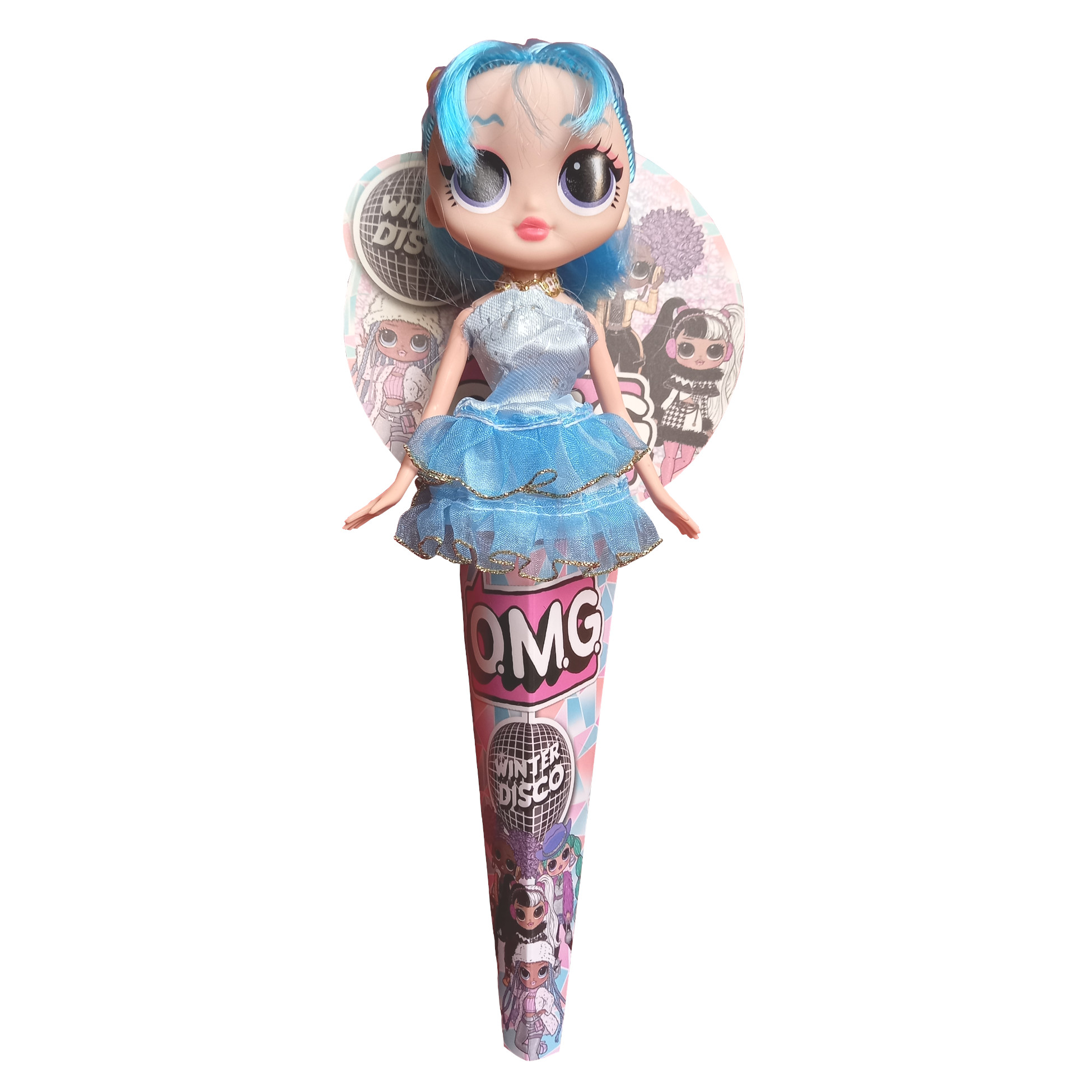 عروسک مدل ال او ال OMG طرح قیفی ارتفاع 23 سانتی متر 