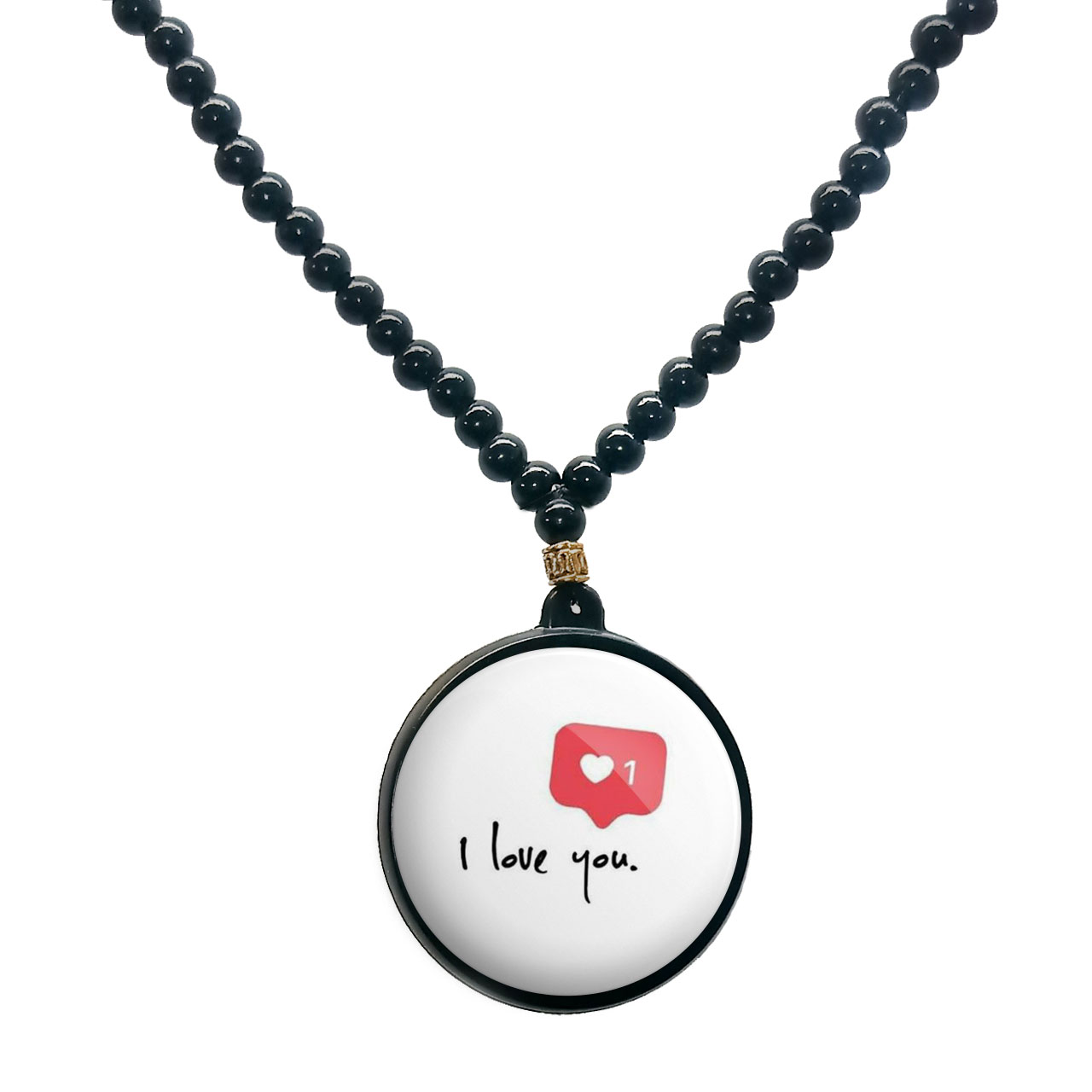 گردنبند پرمانه طرح عاشقانه کد pmd.5356 مدل دو طرفه