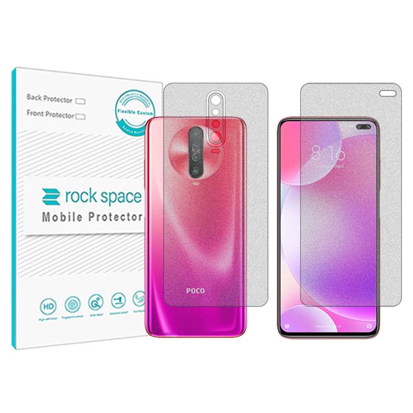 گلس صفحه نمایش و پشت گوشی شیائومی نسخه Poco X2 مدل نانو هیدروژل مات برند راک اسپیس کدSS