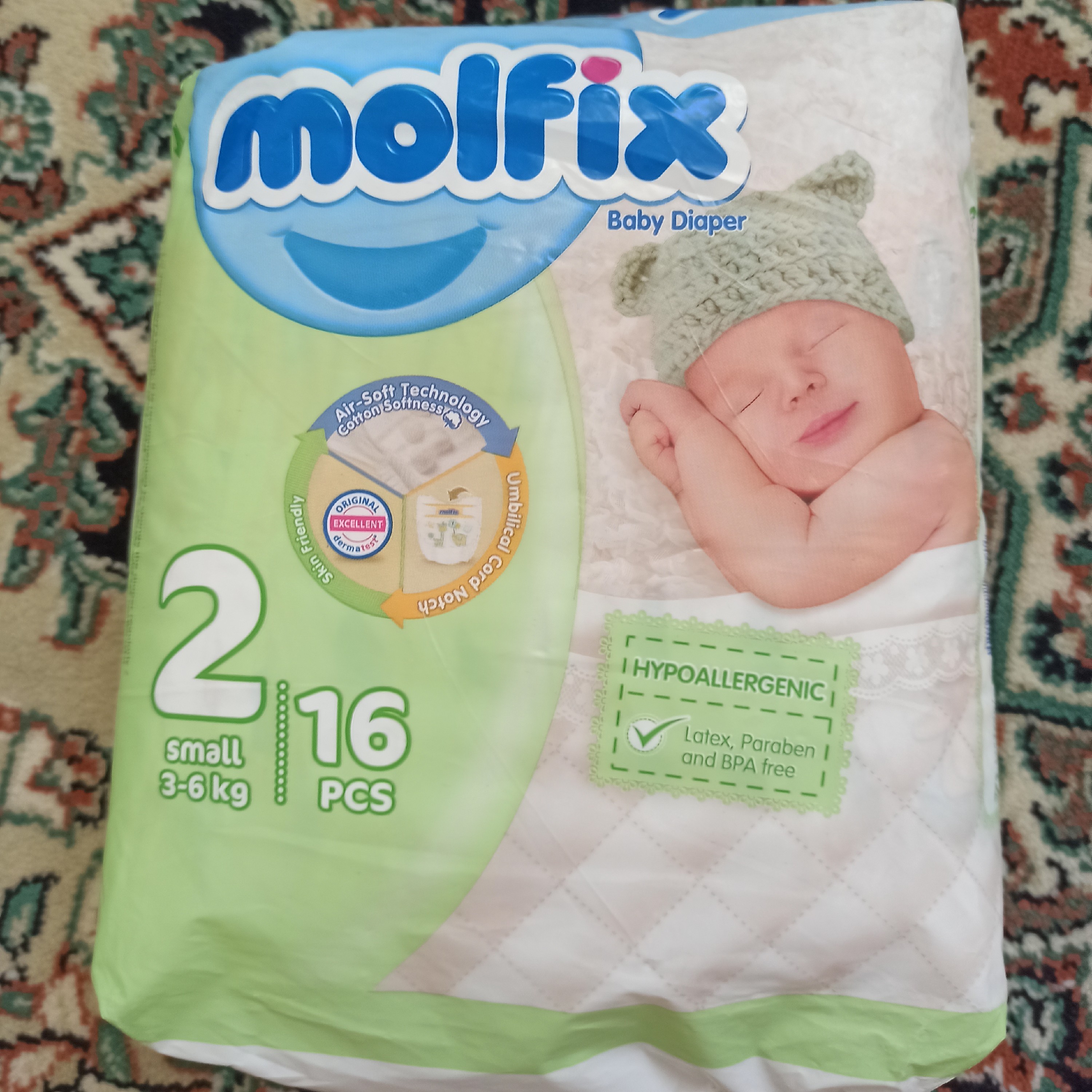 پوشک مولفیکس سایز2 بسته 16 عددی