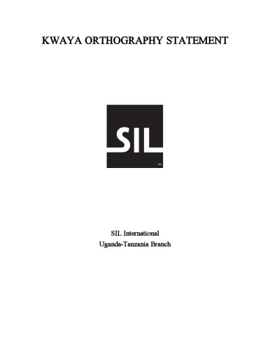 خرید و دانلود نسخه کامل کتاب Kwaya Orthography Statement