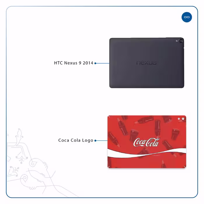 برچسب پوششی ماهوت مدل Coca-Cola-Logo مناسب برای تبلت اچ تی سی Nexus 9 2014