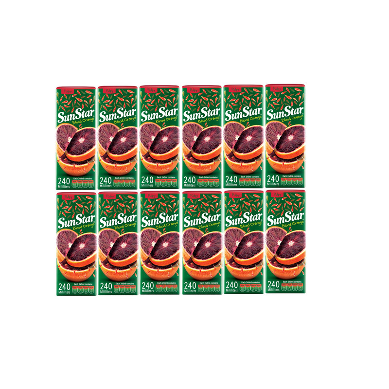 آبمیوه پرتقال توسرخ سان استار - 240 میلی لیتر بسته 12 عددی