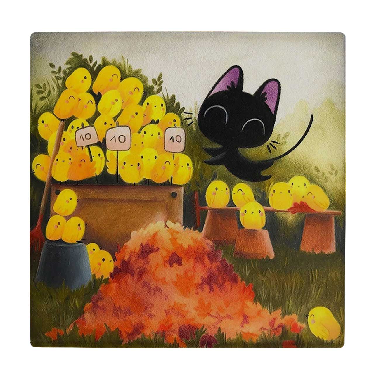 زیر لیوانی  طرح نقاشی جوجه ها کد    6096753_5248